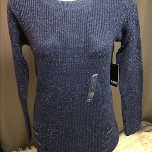 NWT sweater navy blue with sparkle.